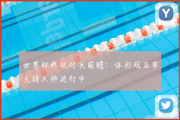 世界杯终极对决前瞻：体彩冠亚军竞猜火热进行中